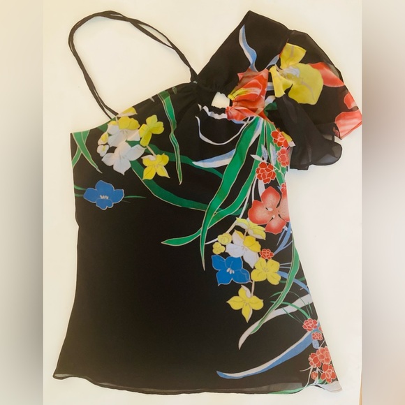 New Bebe Peek-A-Boo One Shoulder Top XXS XS - Picture 1 of 3